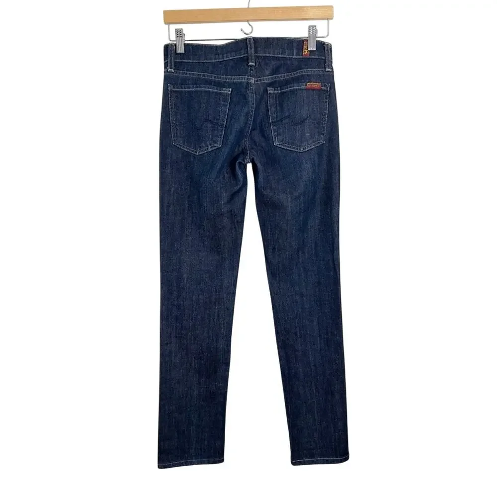 7 For All Mankind Roxanne Straight‎ Leg Skinny Jean Dark Wash Size 26